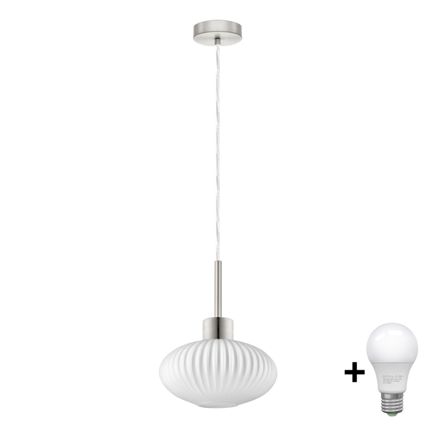LED Ripplamp HARMA 1xE27/60W/230V läbimõõt 25 cm mattkroom/valge