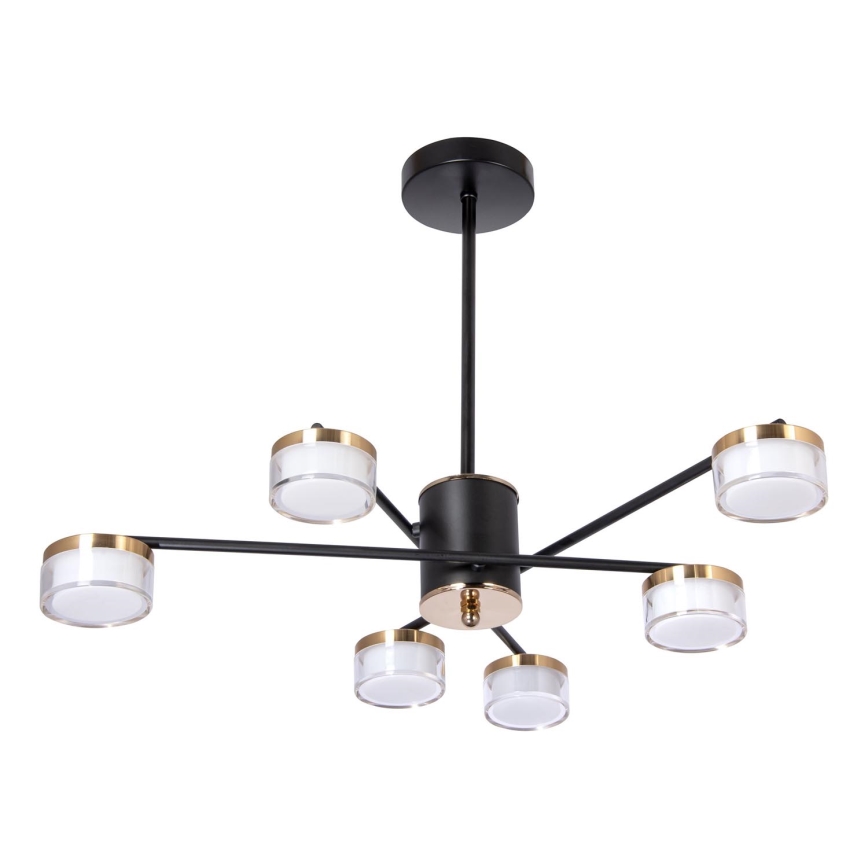LED Ripplühter 6xLED/6W/230V 3000-6500K d. 59 cm kuldne/must