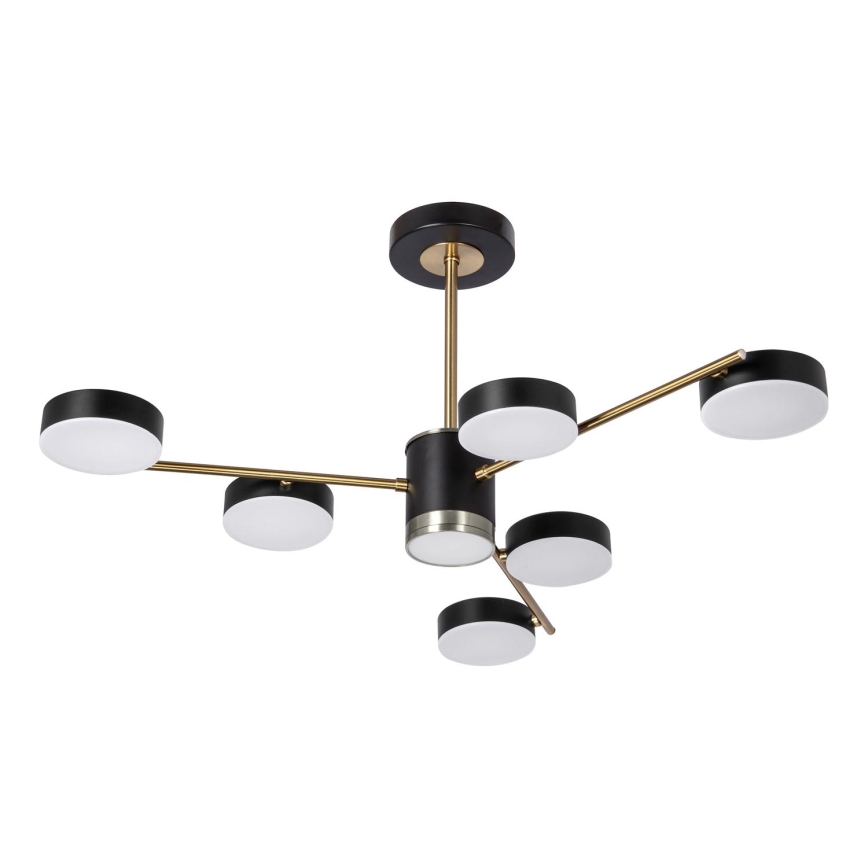 LED Ripplühter 6xLED/7W/230V + LED/6W 3000-6000K d. 69 cm kuldne/must
