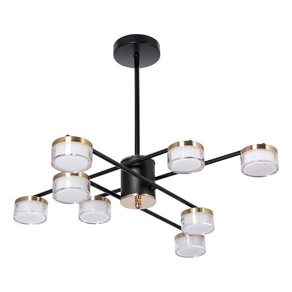 LED Ripplühter 8xLED/6W/230V 3000-6500K d. 68 cm kuldne/must