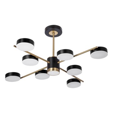 LED Ripplühter 8xLED/7W/230V + LED/6W 3000-6000K d. 77 cm kuldne/must