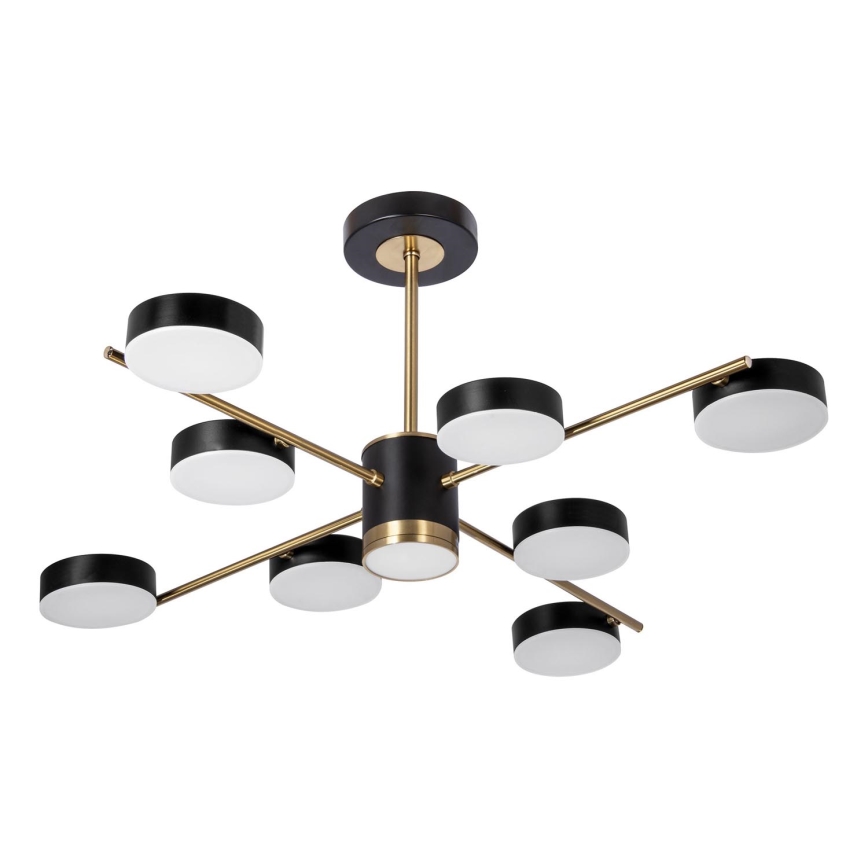 LED Ripplühter 8xLED/7W/230V + LED/6W 3000-6000K d. 77 cm kuldne/must