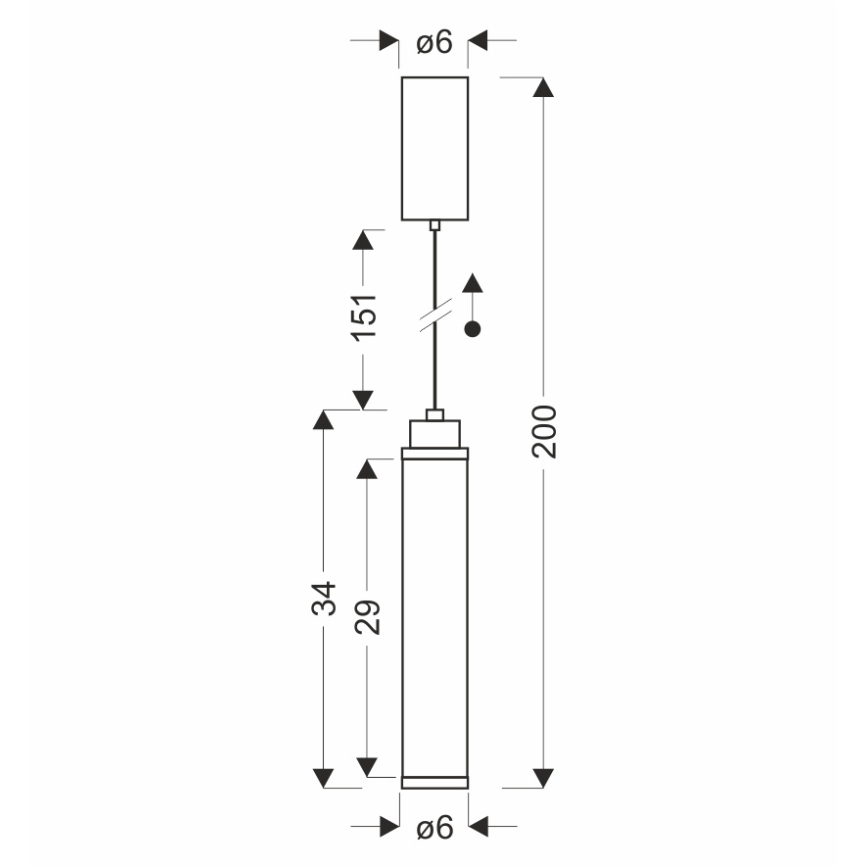 LED-ripplühter juhtmega CORTE LED/10W/230V must