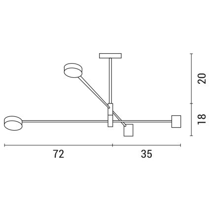 LED Ripplühter LED/24W/230V 3000K kuldne