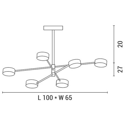 LED Ripplühter LED/30W/230V 3000K kuldne