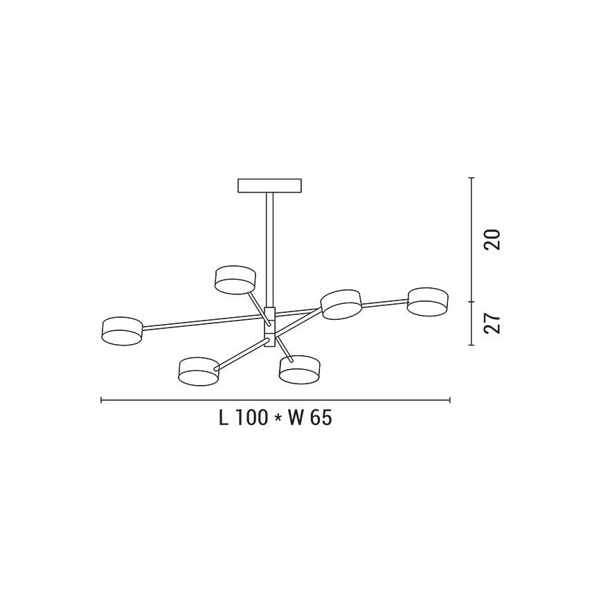 LED Ripplühter LED/30W/230V 3000K kuldne