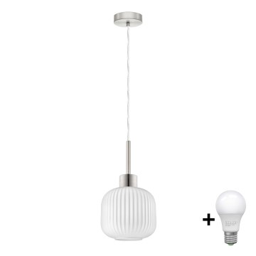 LED Rippvalgus HARMA 1xE27/60W/230V läbimõõt 20 cm mati kroomi/valge