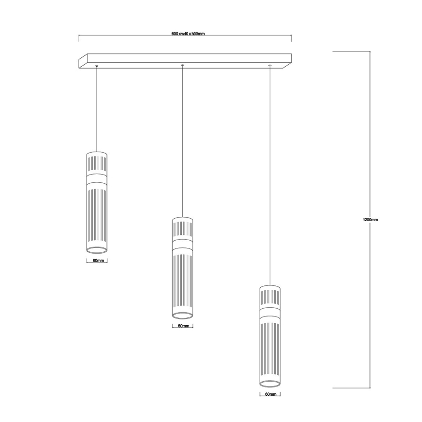 LED-rippvalgusti AMBIENTE kaabliga 3xLED/6W/230V 3000/4000/6000K kuldne