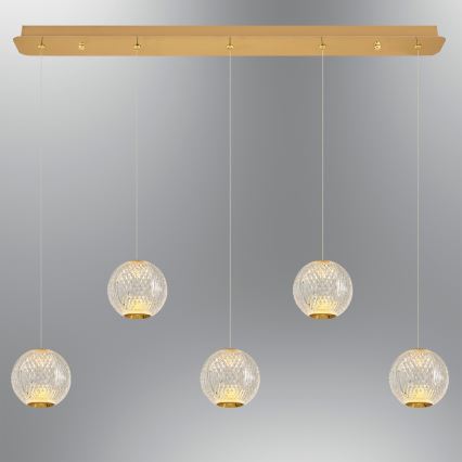 LED Rippvalgusti CREMONA 5xLED/5W/230V 3000K kuld