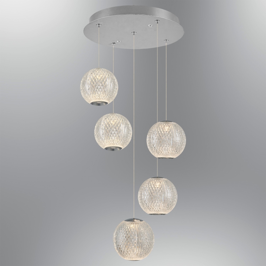 LED Rippvalgusti CREMONA 5xLED/5W/230V 3000K matt kroom