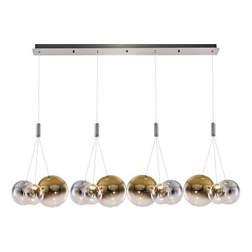 LED-rippvalgusti ENNA, kaabliga riputatav, 12xG9/5W/230V, 3000K, suitsuhall/kuldne