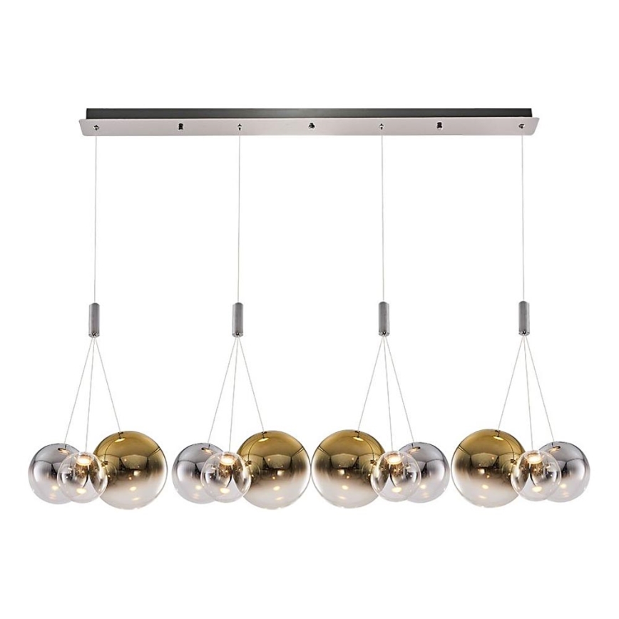 LED-rippvalgusti ENNA, kaabliga riputatav, 12xG9/5W/230V, 3000K, suitsuhall/kuldne