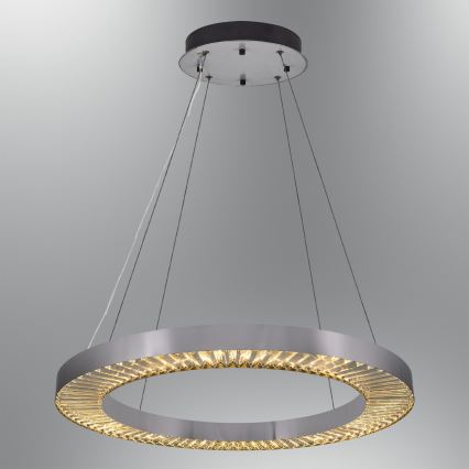 LED rippvalgusti JESI LED/85W/230V 3000K Ø 80 cm hõbedane