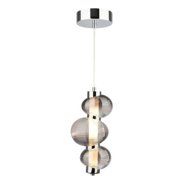 LED-rippvalgusti kaabliga BOLLA LED/12W/230V, läbimõõt 16 cm, läikiv kroom/suitsuhall