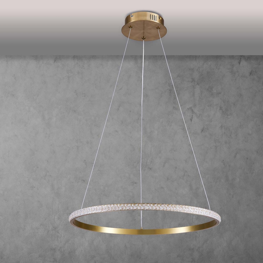 LED rippvalgusti kaabliga DIANA LED/25W/230V 4000K läbimõõt 50 cm kuldne