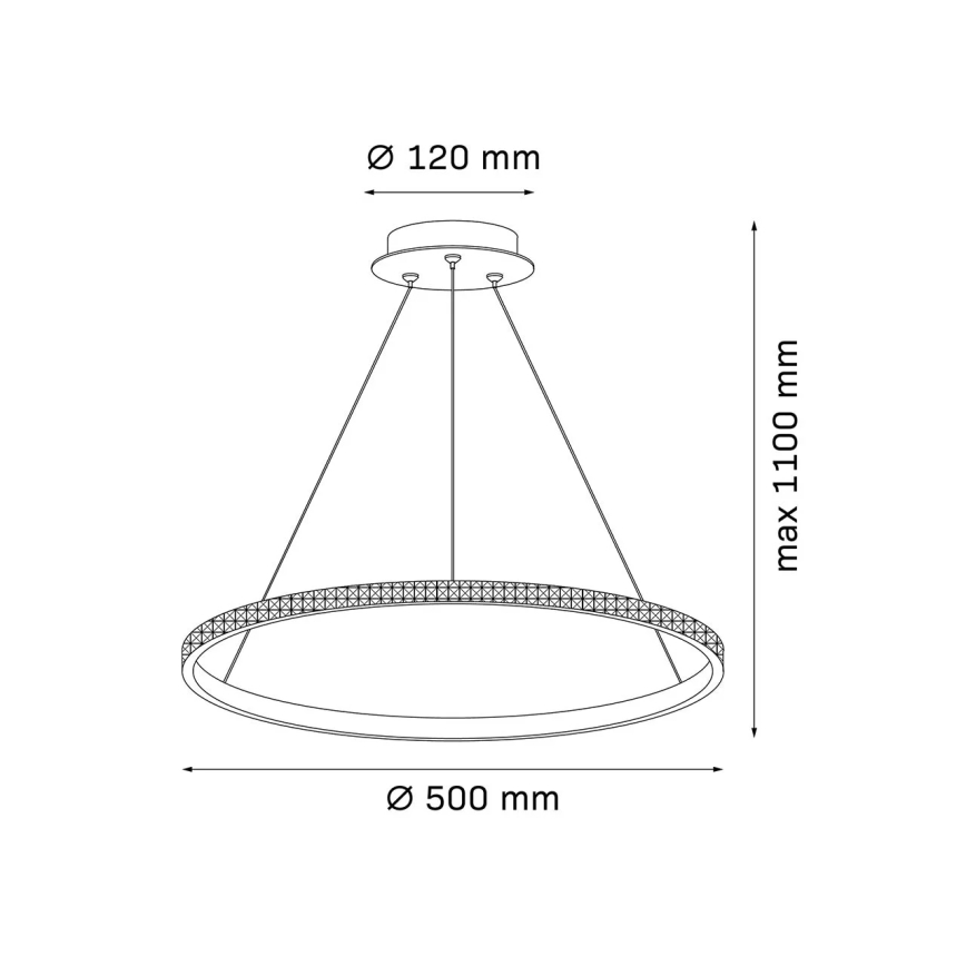 LED rippvalgusti kaabliga DIANA LED/25W/230V 4000K läbimõõt 50 cm kuldne