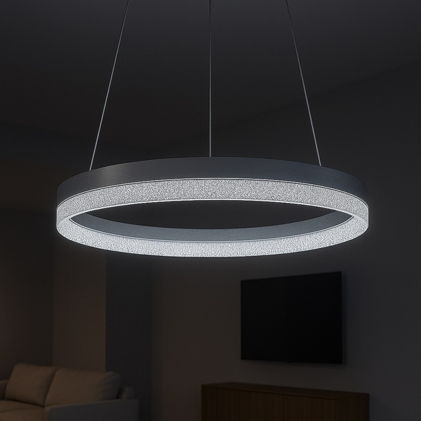 LED rippvalgusti kaabliga GALA LED/25W/230V Ø 50 cm hõbedane
