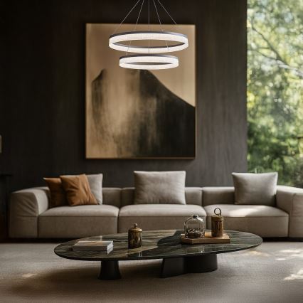 LED-rippvalgusti kaabliga GALA LED/54W/230V Ø 60 cm hõbedane