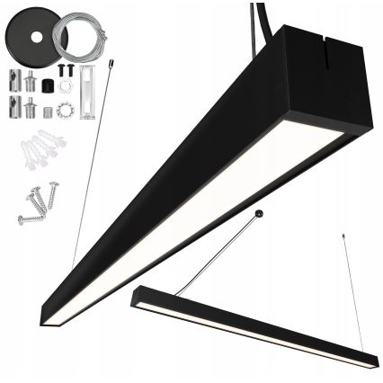 LED-rippvalgusti kaabliga LED/44W/230V 4000K 120 cm must