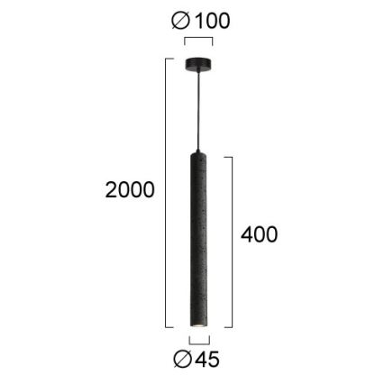 LED-rippvalgusti kaabliga LEONARD LED/7W/230V must