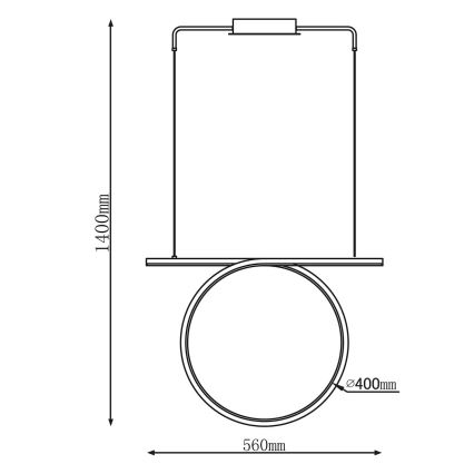 LED-rippvalgusti kaabliga ODETTA LED/30W/230V 4000K must