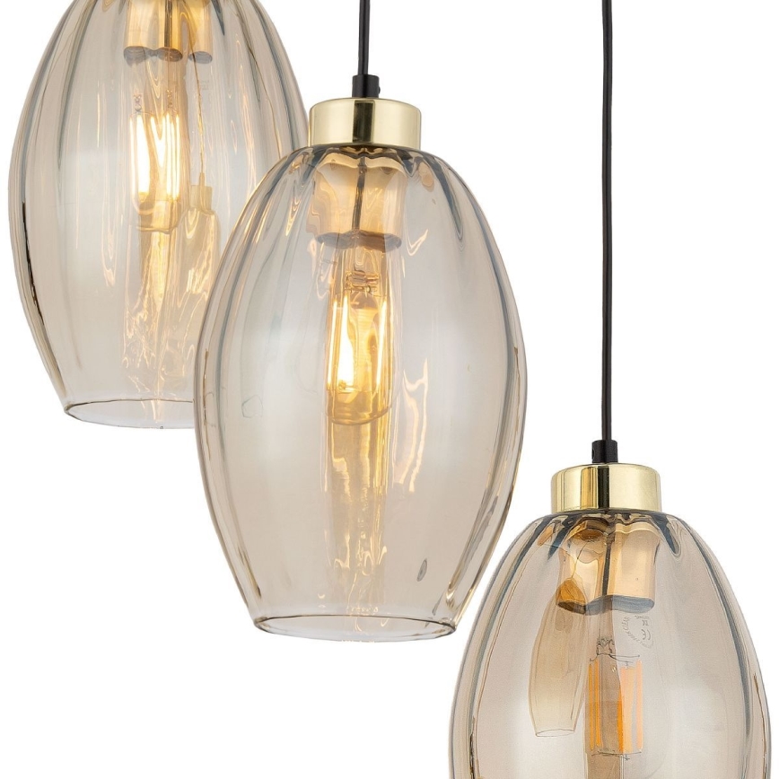 LED-rippvalgusti kaabliga SEBO 3xE27/15W/230V must/suitsune beež