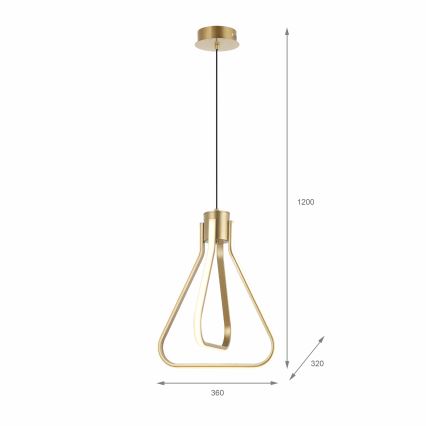 LED-rippvalgusti kaabliga ZING LED/19W/230V kuldne