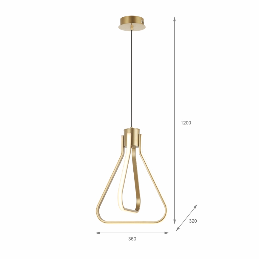 LED-rippvalgusti kaabliga ZING LED/19W/230V kuldne