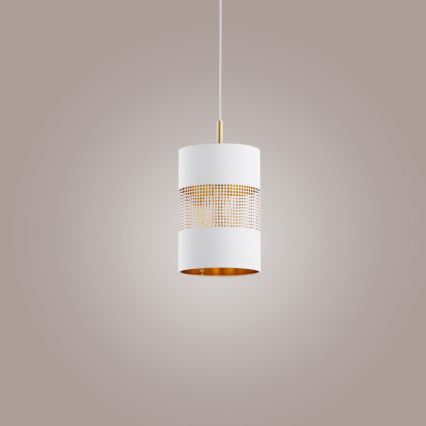LED rippvalgusti kaablil BOGART 1xE27/15W/230V valge/kuldne