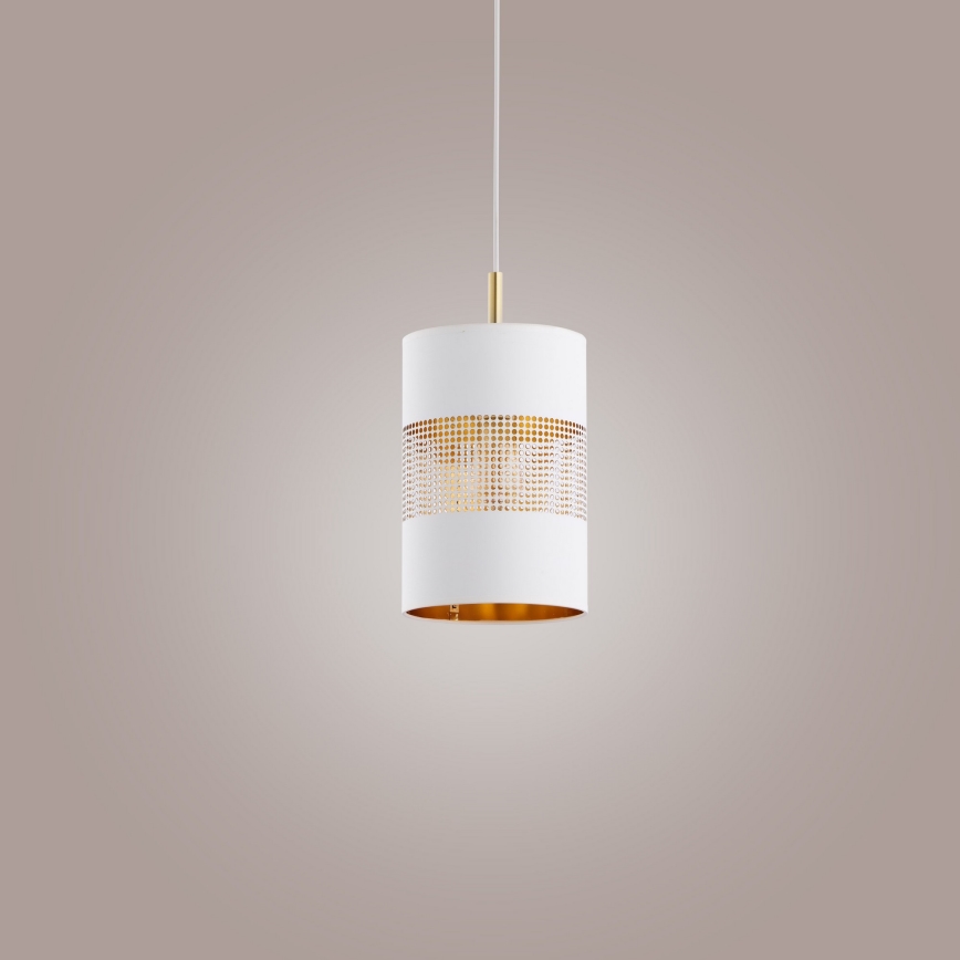 LED rippvalgusti kaablil BOGART 1xE27/15W/230V valge/kuldne