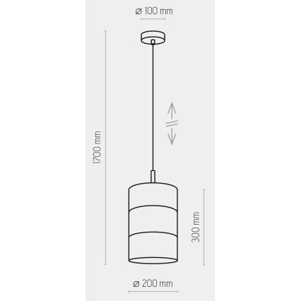 LED rippvalgusti kaablil BOGART 1xE27/15W/230V valge/kuldne