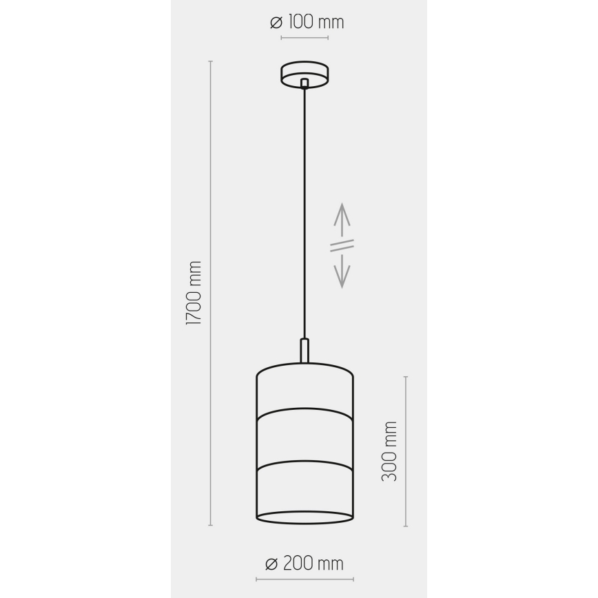 LED rippvalgusti kaablil BOGART 1xE27/15W/230V valge/kuldne
