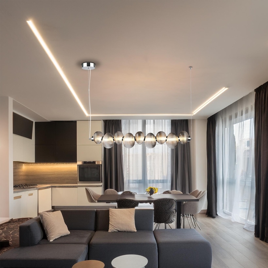 LED-rippvalgusti kaablil BOLLA LED/32W/230V läikiv kroom/suitsuhall