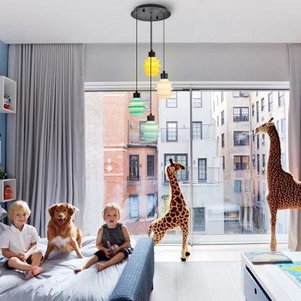 LED rippvalgusti kaablil CACTUS LED/12W/230V 3000K roheline/kollane/valge