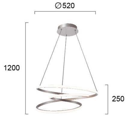 LED-rippvalgusti kaablil CORT LED/40W/230V, hõbedane