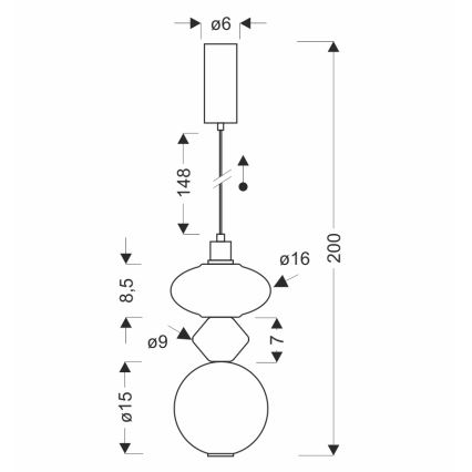 LED rippvalgusti kaablil FLORES LED/10W/230V kuldne/oranž/pruun