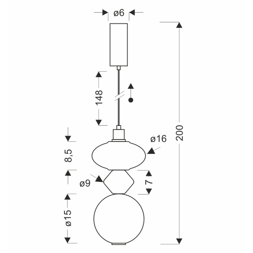 LED rippvalgusti kaablil FLORES LED/10W/230V kuldne/oranž/pruun