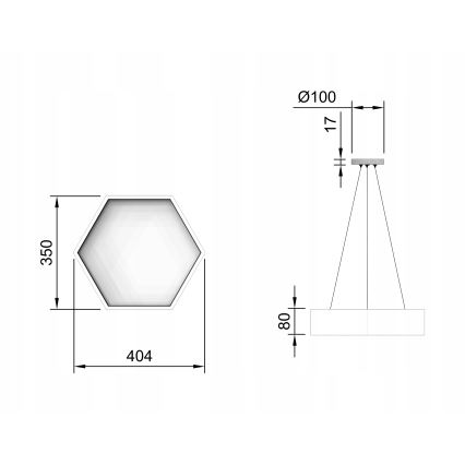 LED-rippvalgusti kaablil LED/20W/230V must