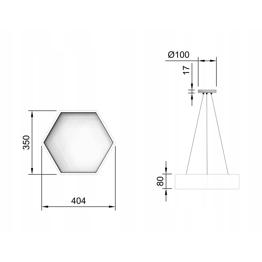 LED-rippvalgusti kaablil LED/20W/230V must