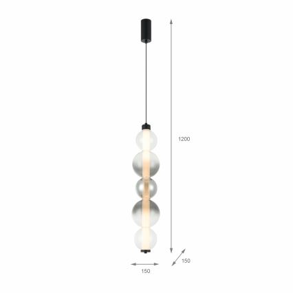 LED-rippvalgusti kaablil LUMMI LED/19W/230V must/suitsuhall