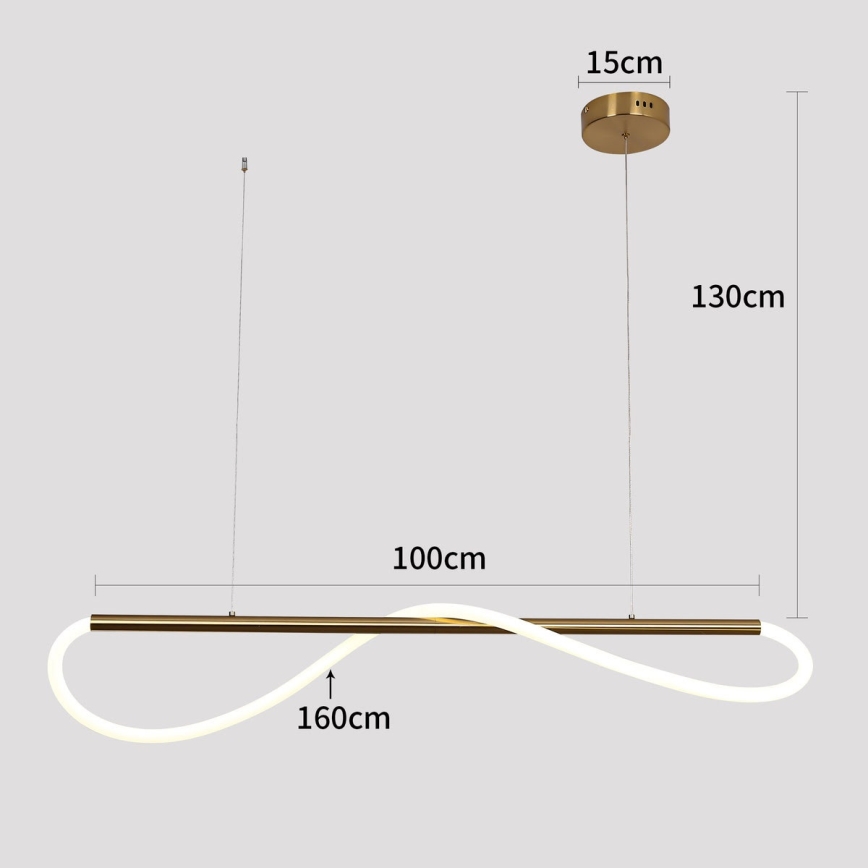 LED-rippvalgusti kaablil MELECA LED/24W/230V 3000/4000/6000K 100 cm kuldne