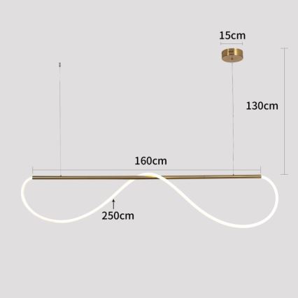 LED-rippvalgusti kaablil MELECA LED/36W/230V 3000/4000/6000K 160 cm kuldne