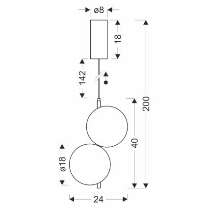LED-rippvalgusti kaablil PLAYA LED/10W/230V must