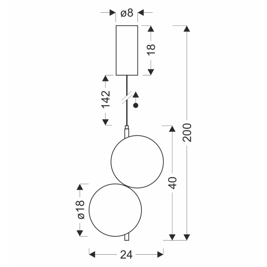 LED-rippvalgusti kaablil PLAYA LED/10W/230V must