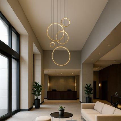 LED-rippvalgusti kaablil SATURNO LED/100W/230V kuldne