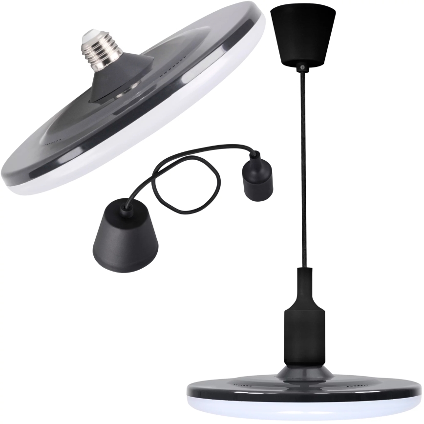 LED-rippvalgusti KIKI 1xE27/15W/230V must