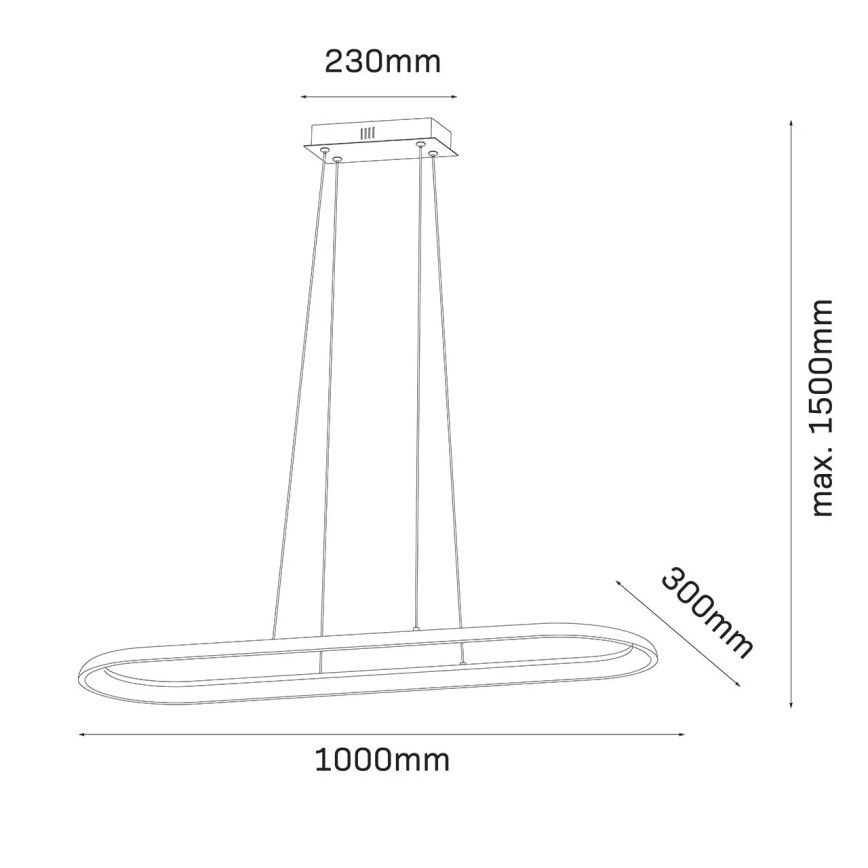 LED-rippvalgusti riputuskaabliga CASHMERE LED/80W/230V 30x100 cm valge