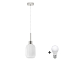 LED-rippvalgusti riputuskaabliga HARMA 1xE27/60W/230V läbimõõt 14 cm mati kroom/valge