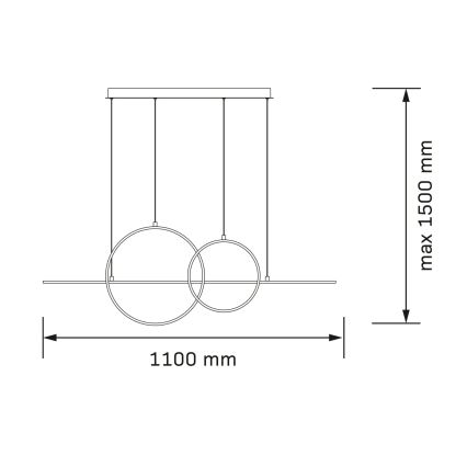 LED-rippvalgusti riputuskaabliga LAURA LED/42W/230V kuldne