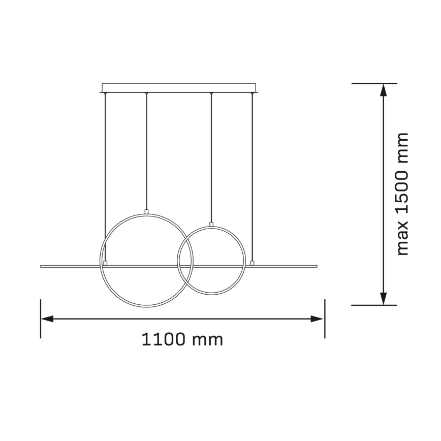LED-rippvalgusti riputuskaabliga LAURA LED/42W/230V kuldne